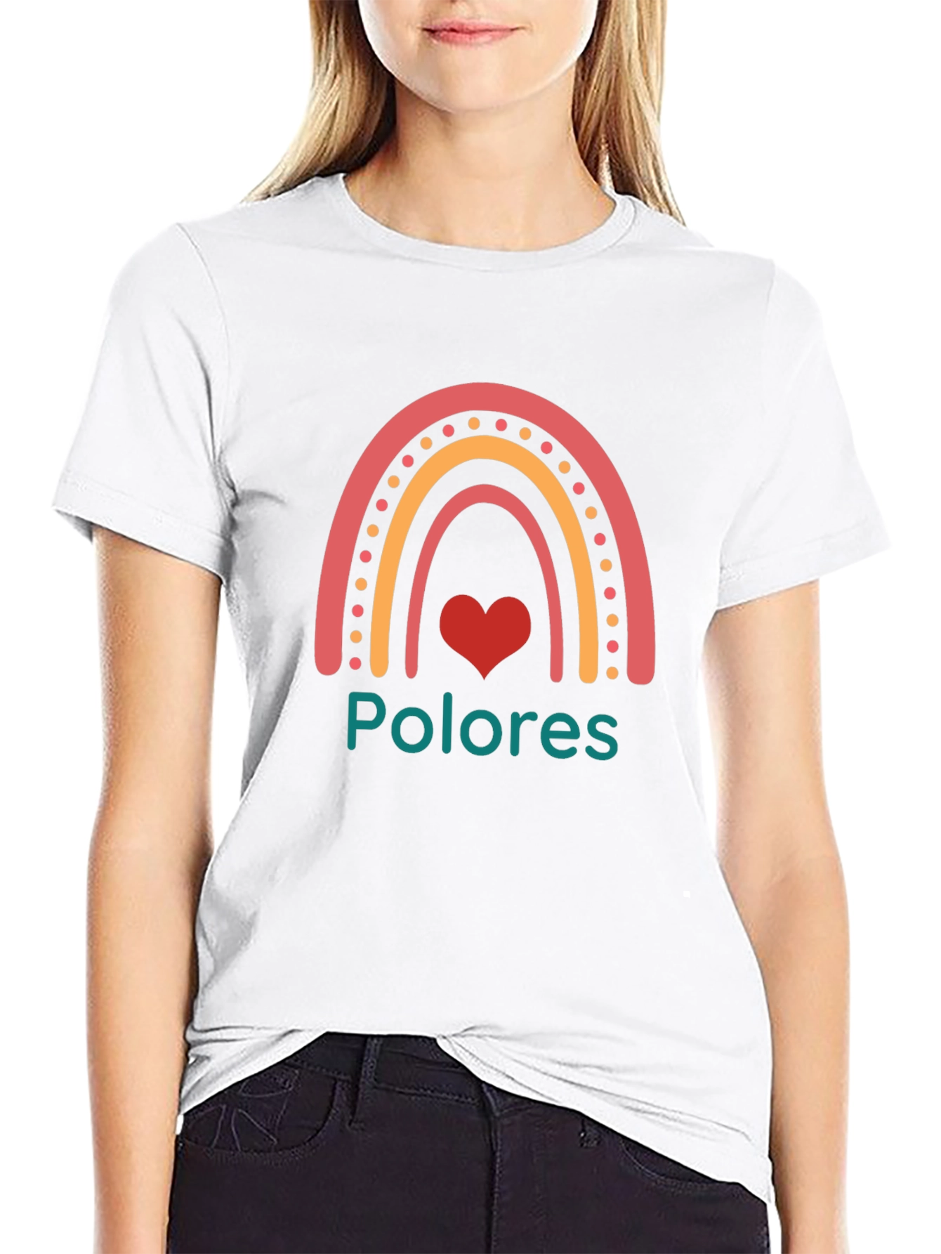 Rainbow Polores Heart T-Shirt - Stylish Casual Wear