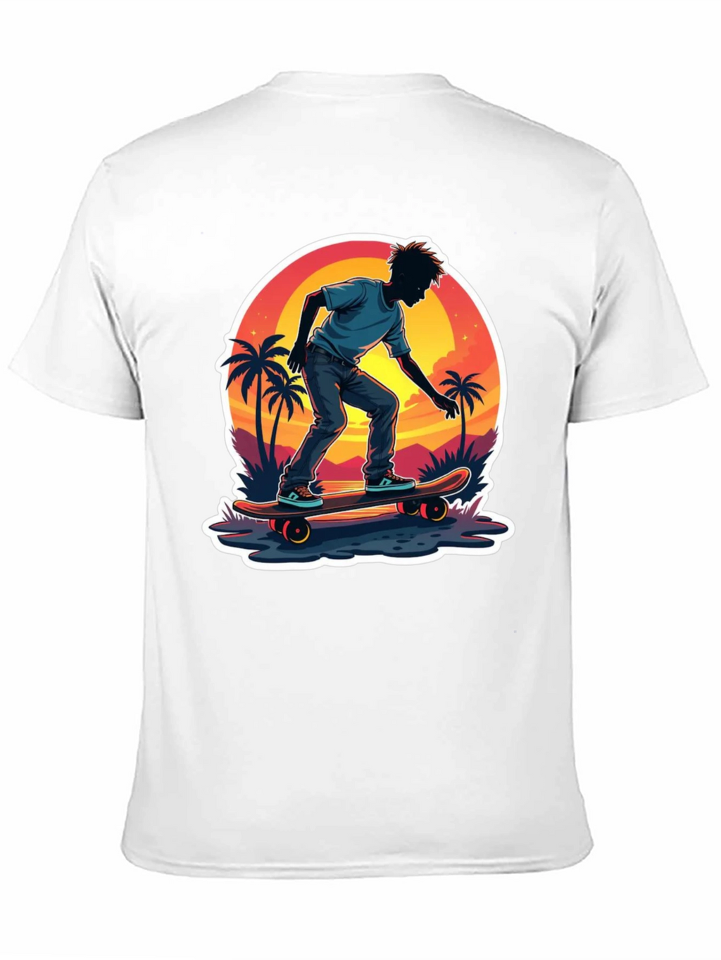 Skateboarding Sunset T-Shirt - Tropical Vibe