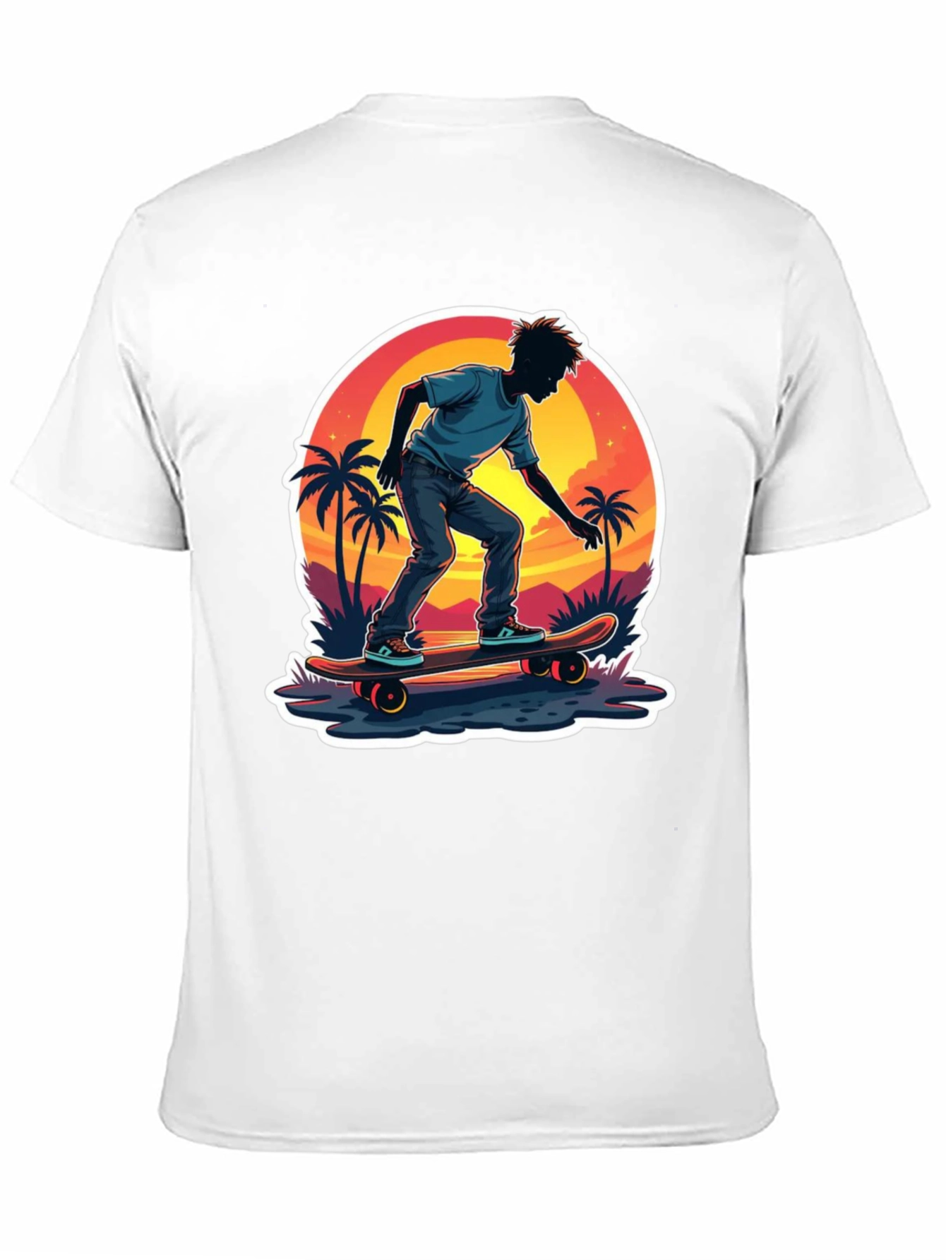 Skateboarding Sunset T-Shirt - Tropical Vibe