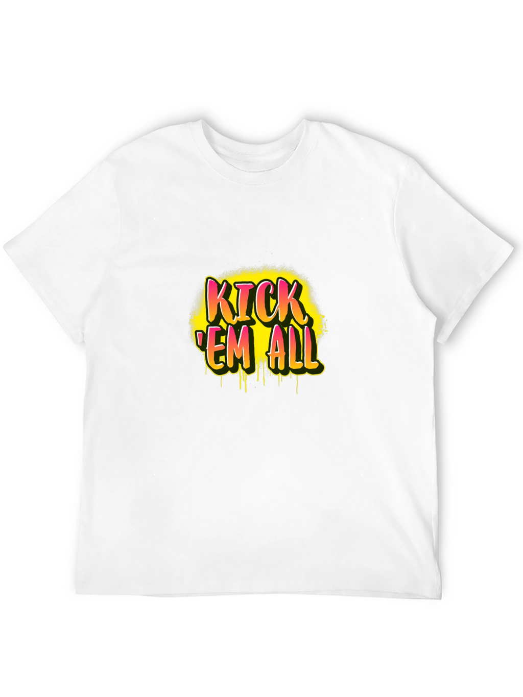 Kick Em All Graphic Print Black T-Shirt