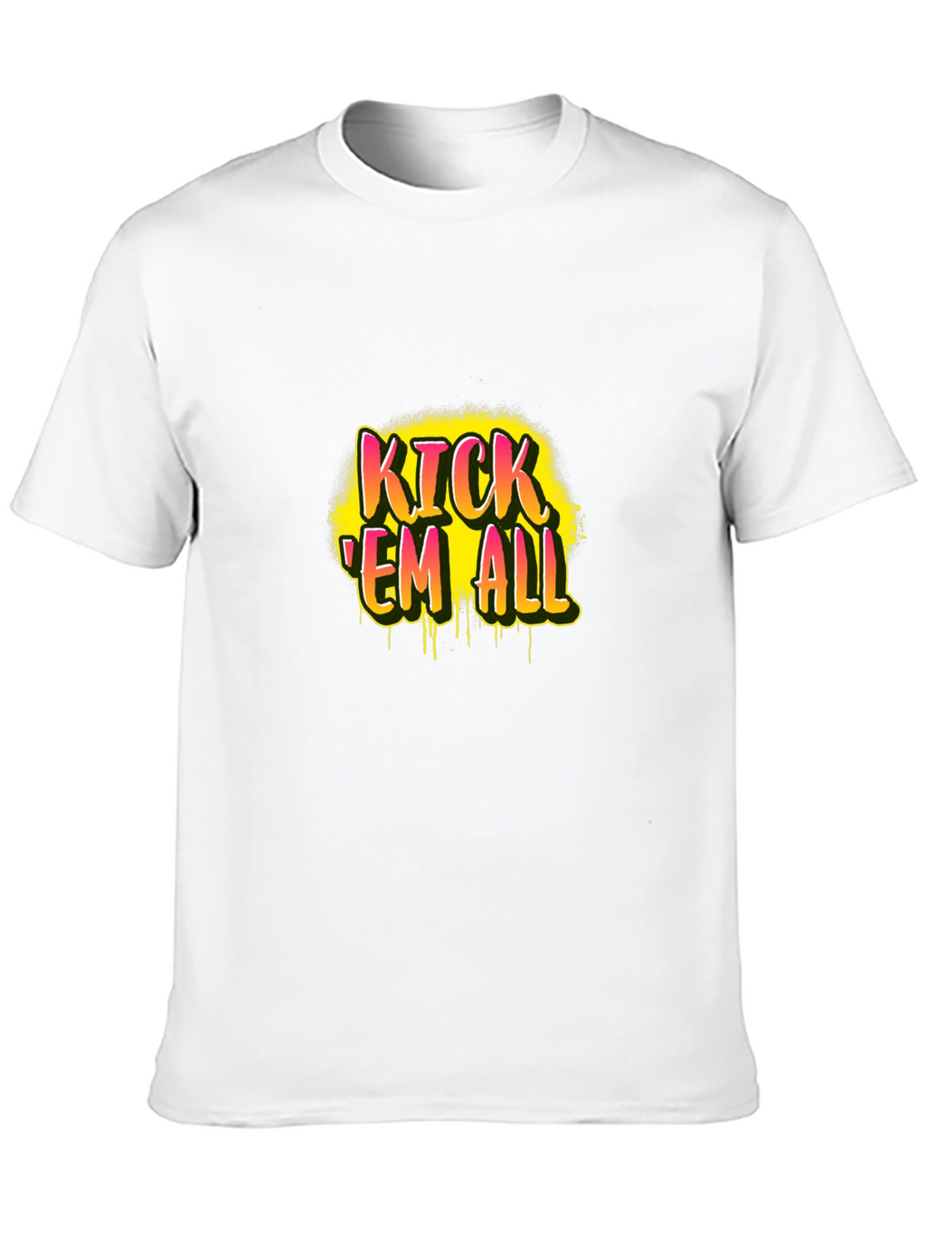 Kick Em All Graphic Print Black T-Shirt