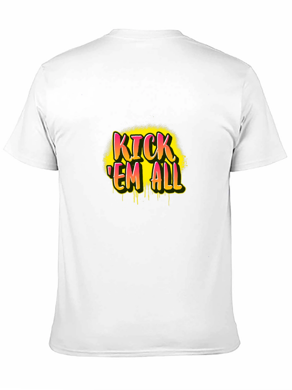 Kick Em All Graphic Print Black T-Shirt