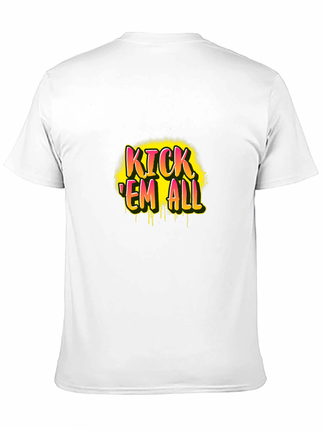 Kick Em All Graphic Print Black T-Shirt