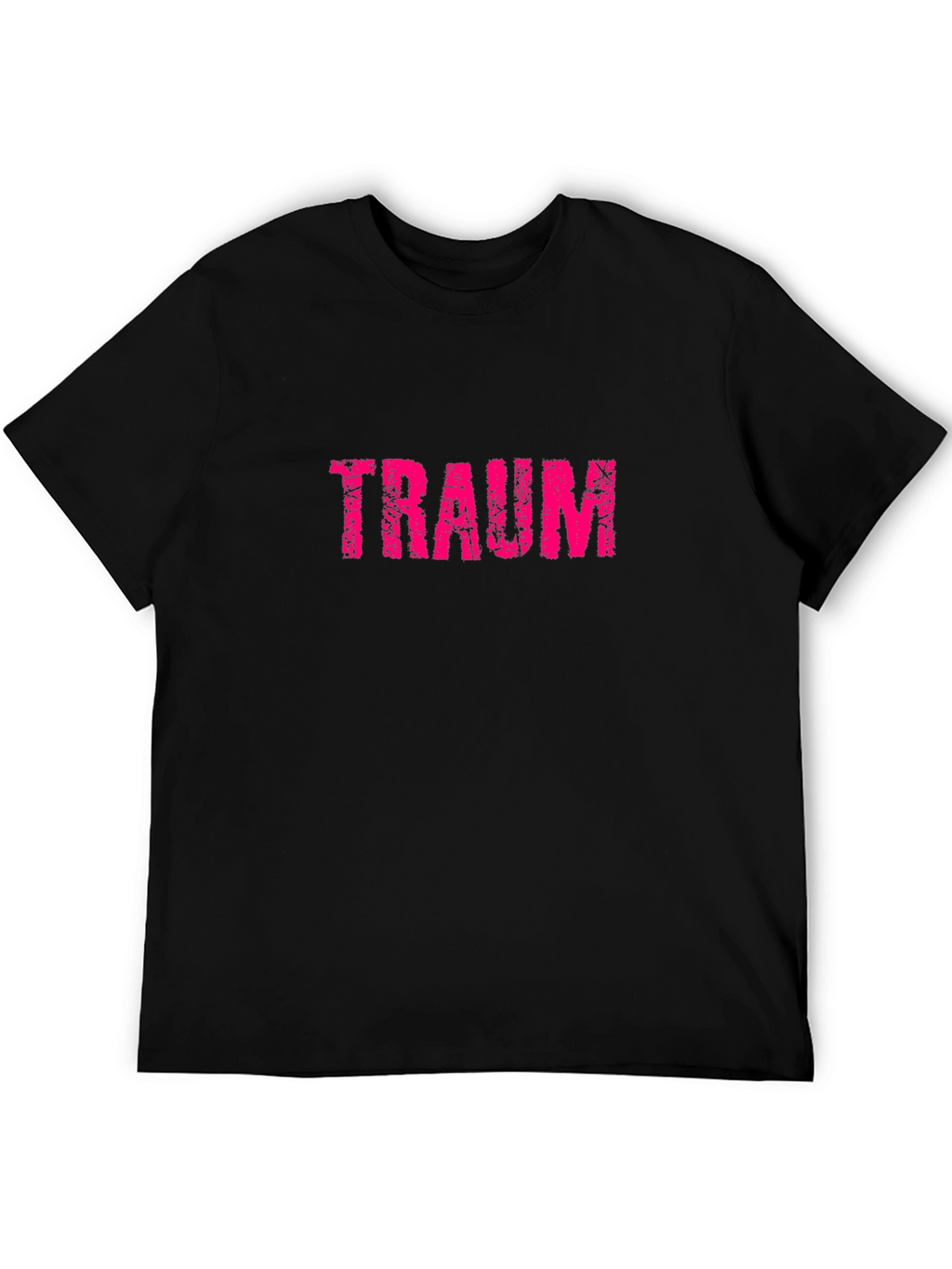 Traum Graphic Tee - Distressed Pink Print on Black