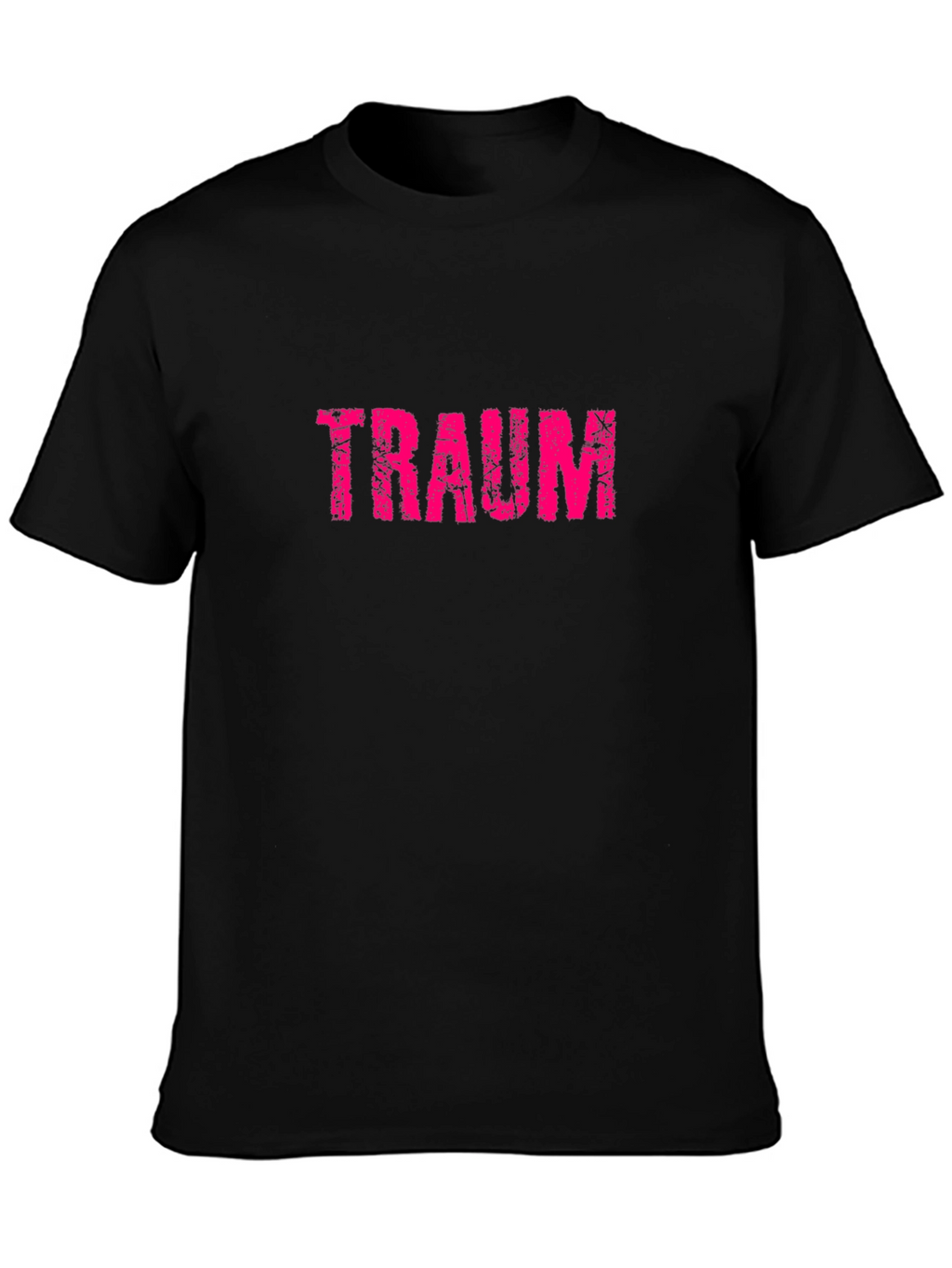 Traum Graphic Tee - Distressed Pink Print on Black