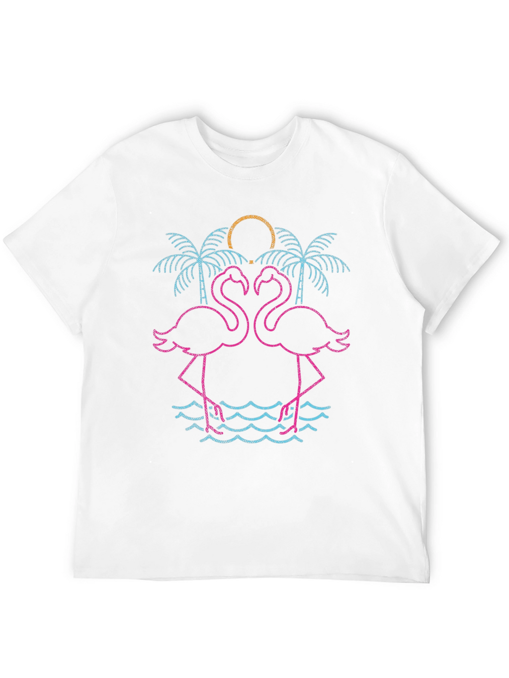 Neon Flamingo Palm Tree Graphic Tee