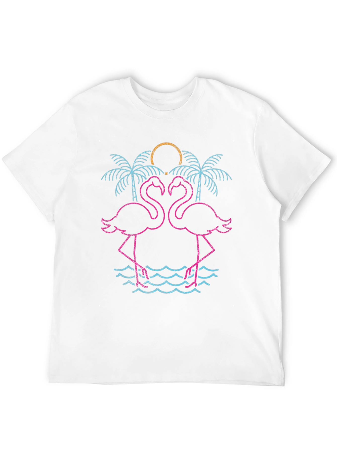 Neon Flamingo Palm Tree Graphic Tee