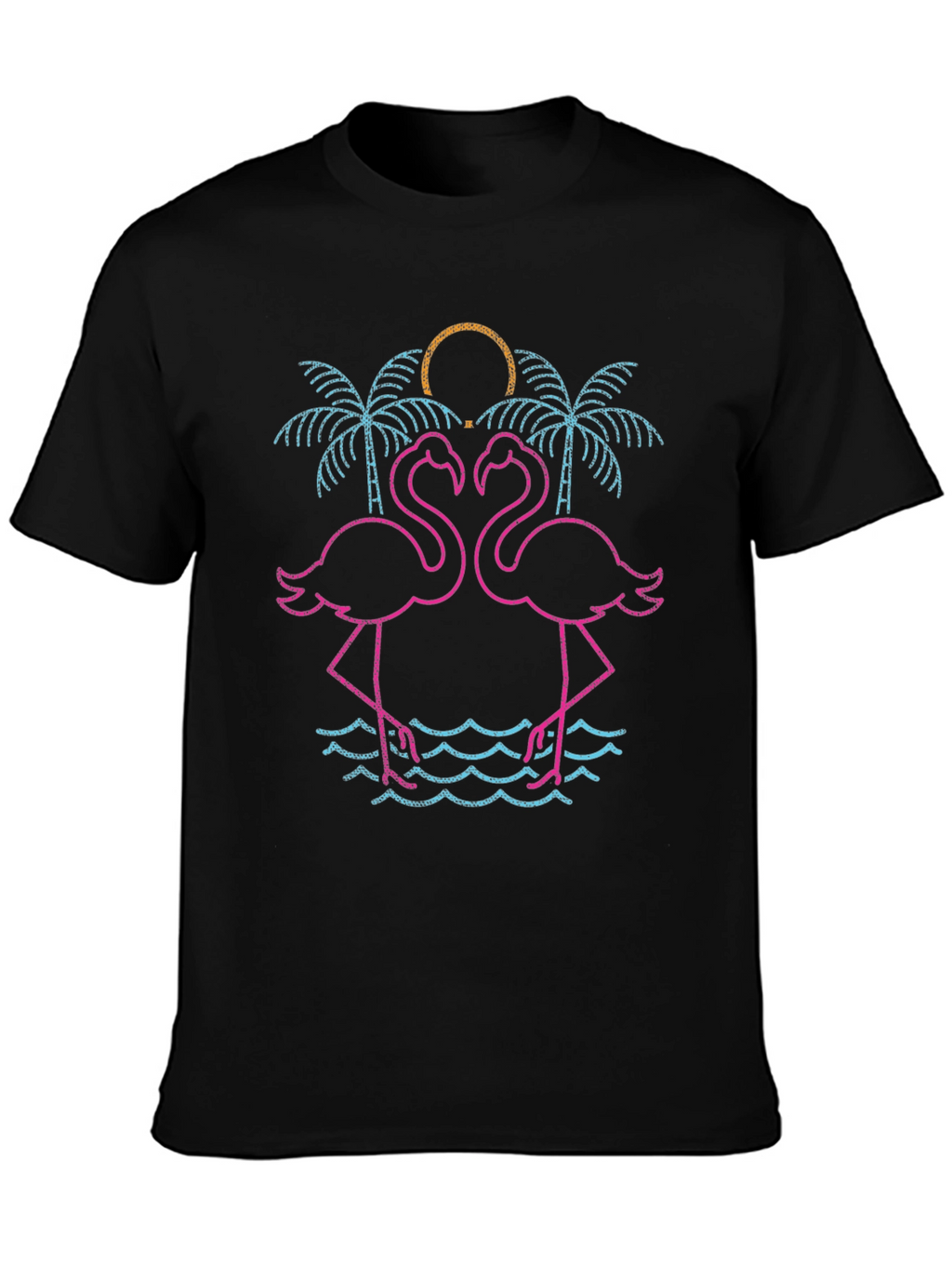 Neon Flamingo Palm Tree Graphic Tee