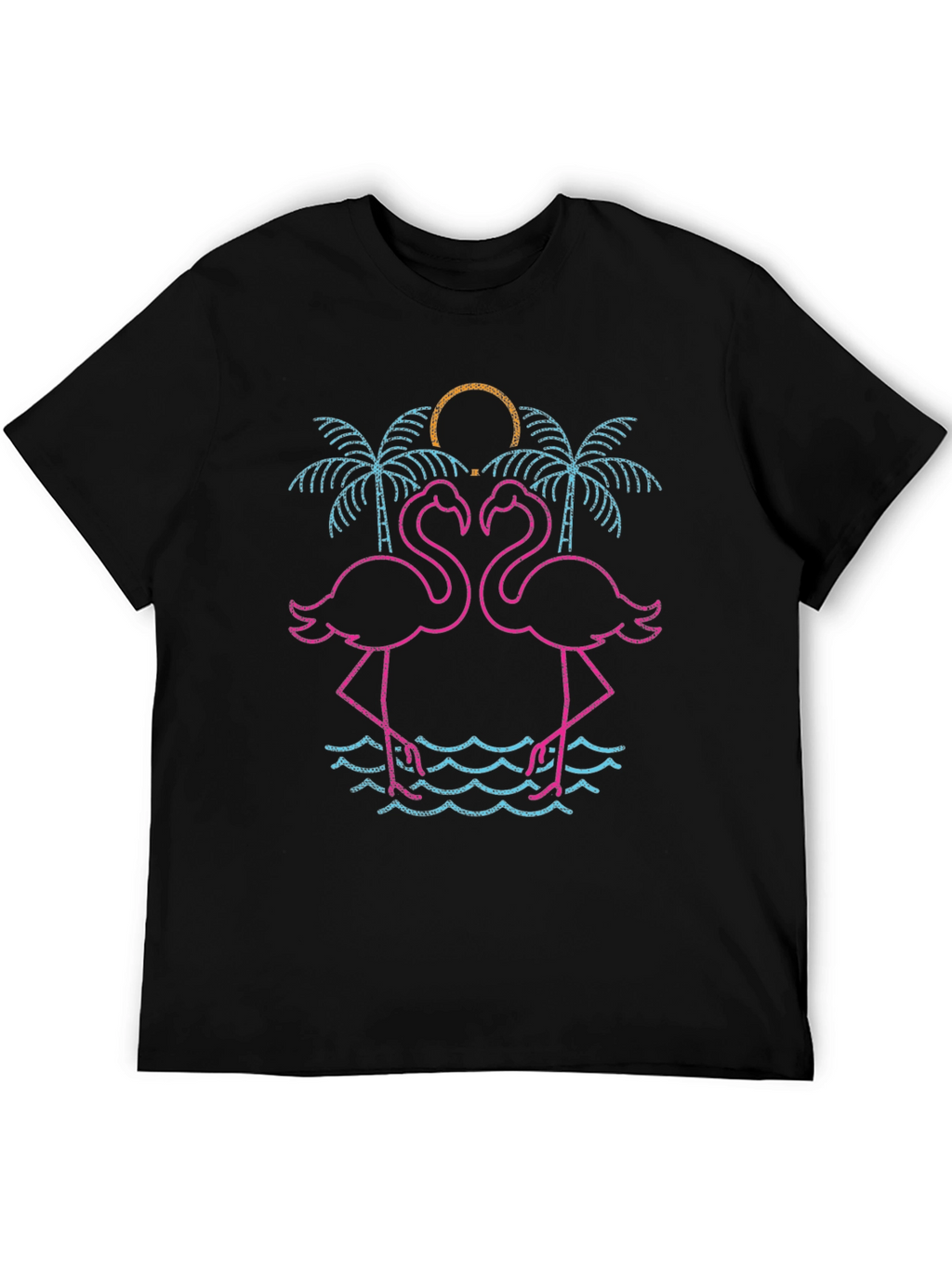 Neon Flamingo Palm Tree Graphic Tee