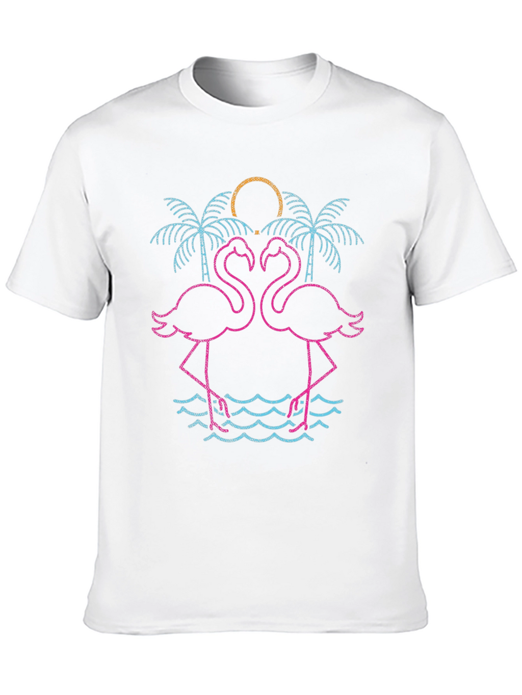 Neon Flamingo Palm Tree Graphic Tee