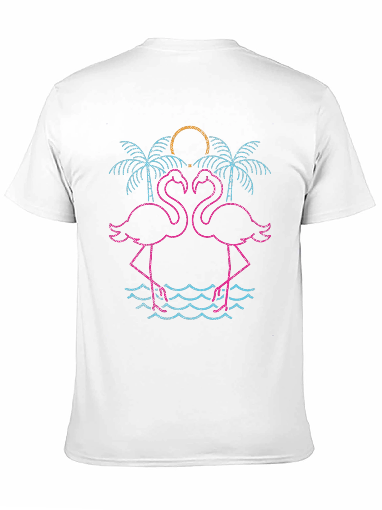 Neon Flamingo Palm Tree Graphic Tee