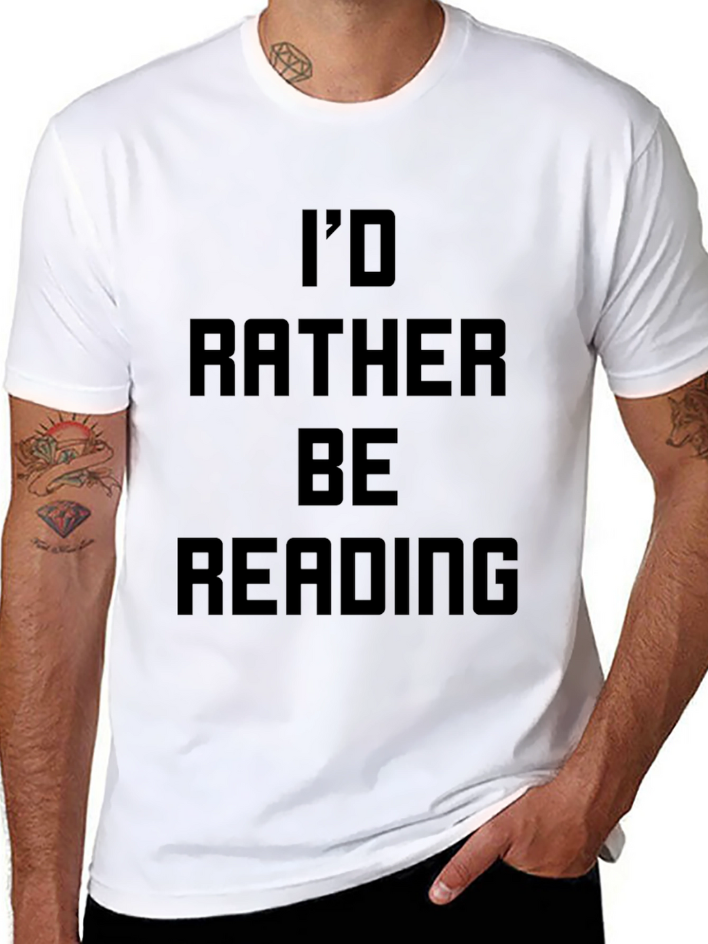 Id Rather Be Reading Black T-Shirt
