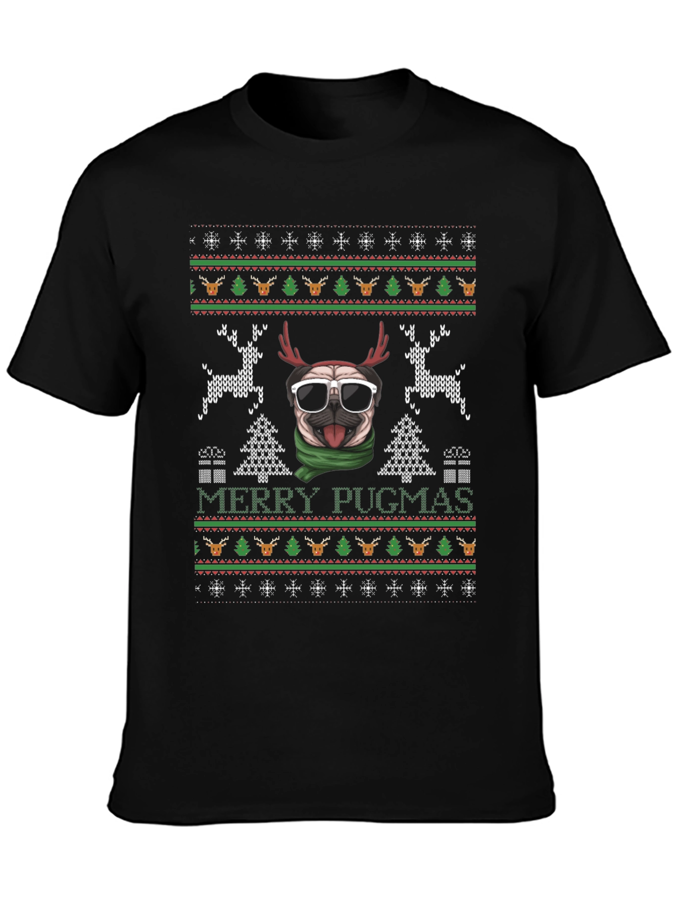 Merry Pugmas Ugly Christmas Sweater T-Shirt