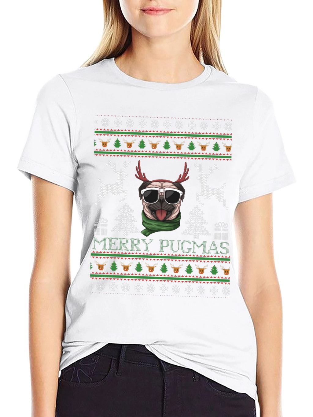 Merry Pugmas Ugly Christmas Sweater T-Shirt
