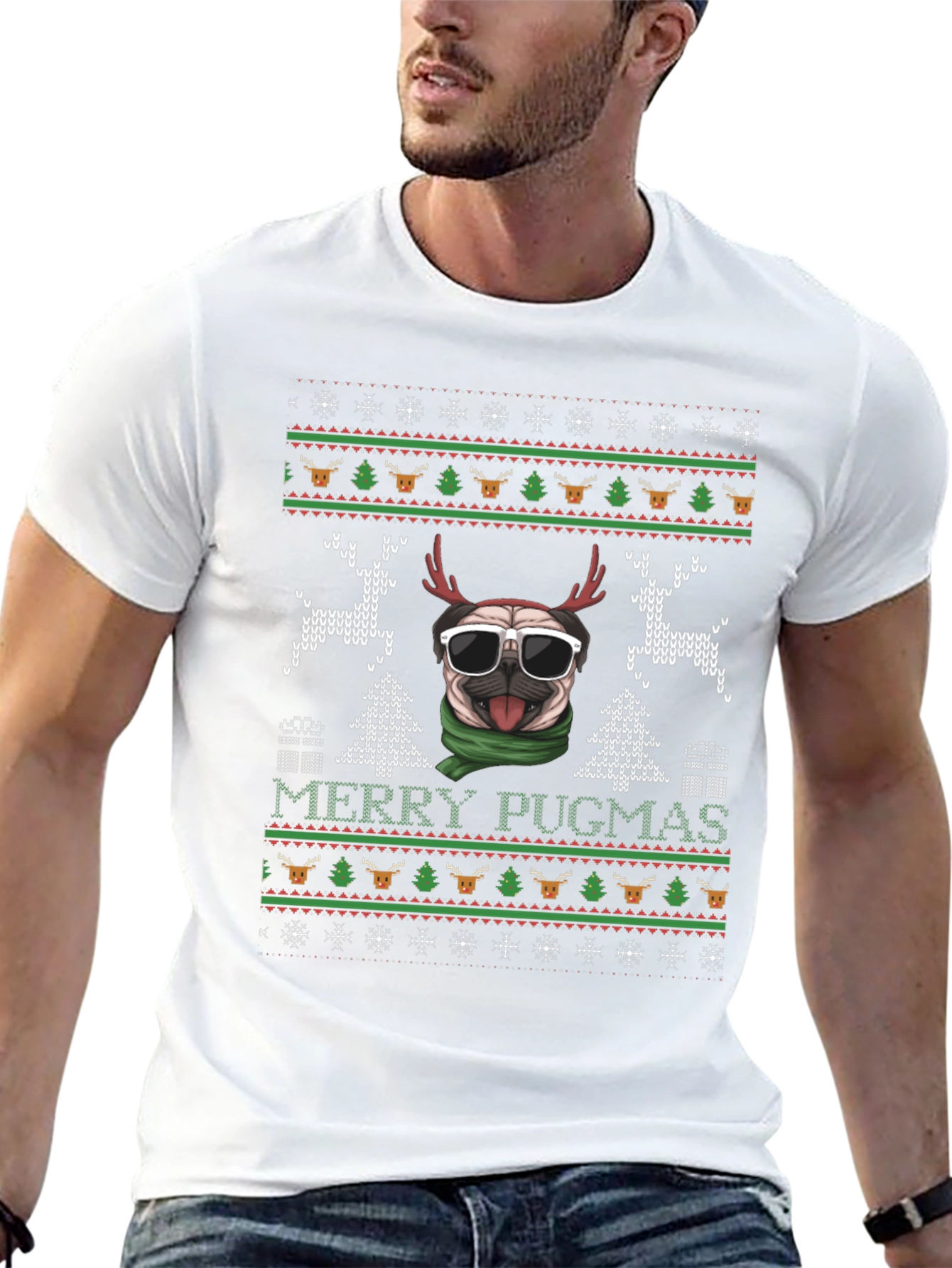 Merry Pugmas Ugly Christmas Sweater T-Shirt