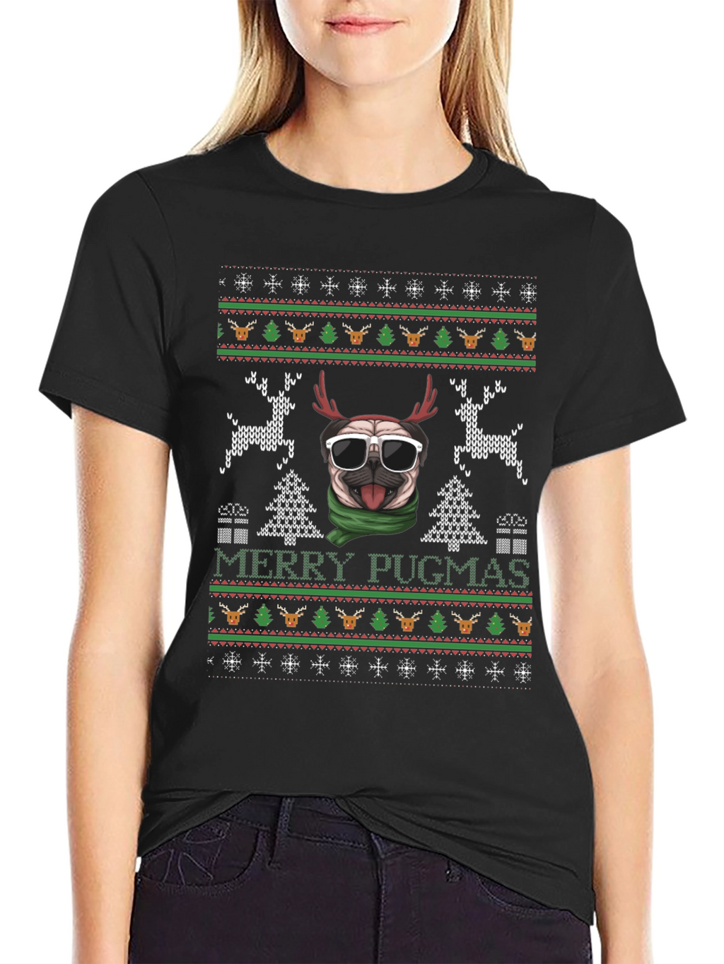 Merry Pugmas Ugly Christmas Sweater T-Shirt
