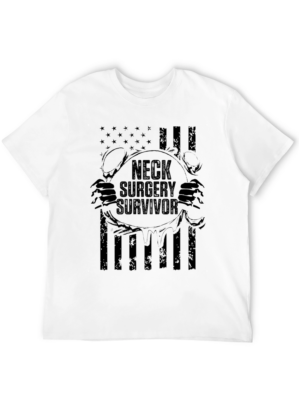Neck Surgery Survivor T-Shirt Patriotic Design
