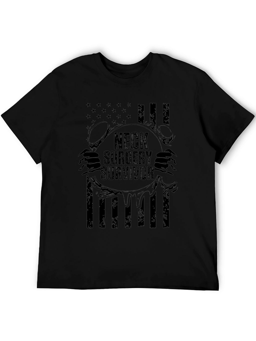 Neck Surgery Survivor T-Shirt Patriotic Design