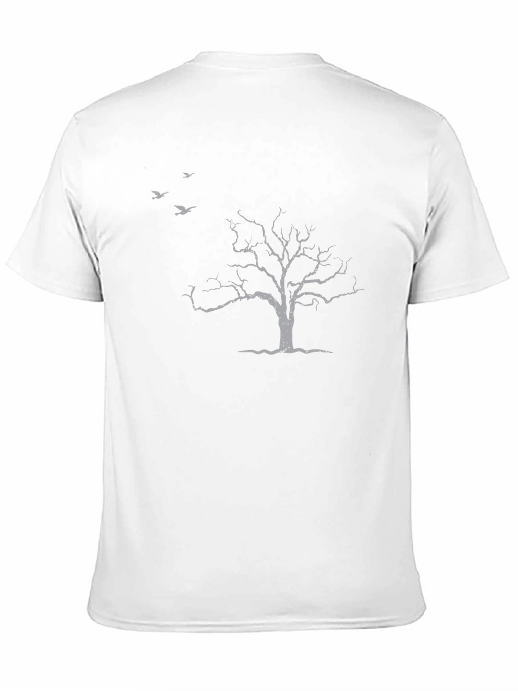 Mens Black T-Shirt with Tree & Birds Design