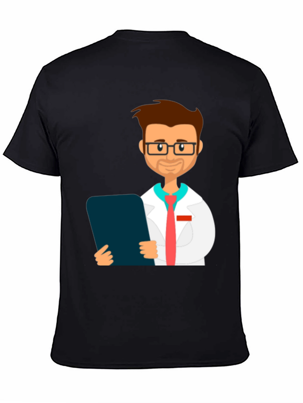 Doctor Cartoon Graphic T-Shirt - Black
