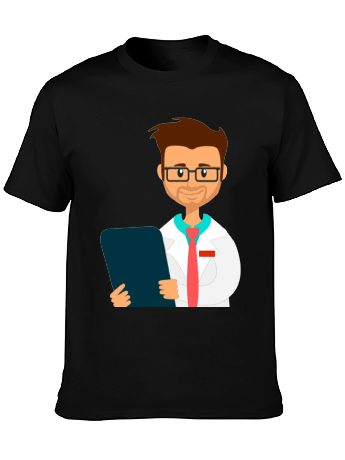 Doctor Cartoon Graphic T-Shirt - Black