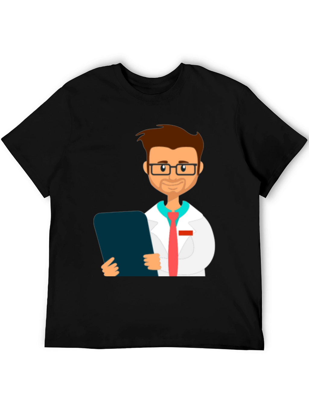 Doctor Cartoon Graphic T-Shirt - Black