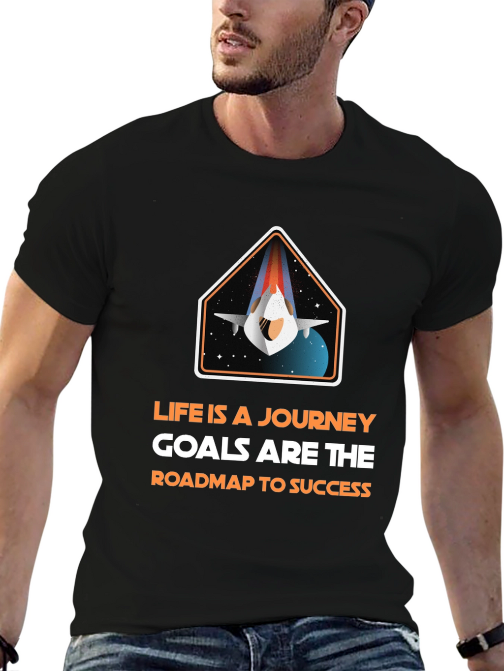 Inspirational Space Journey Graphic T-Shirt