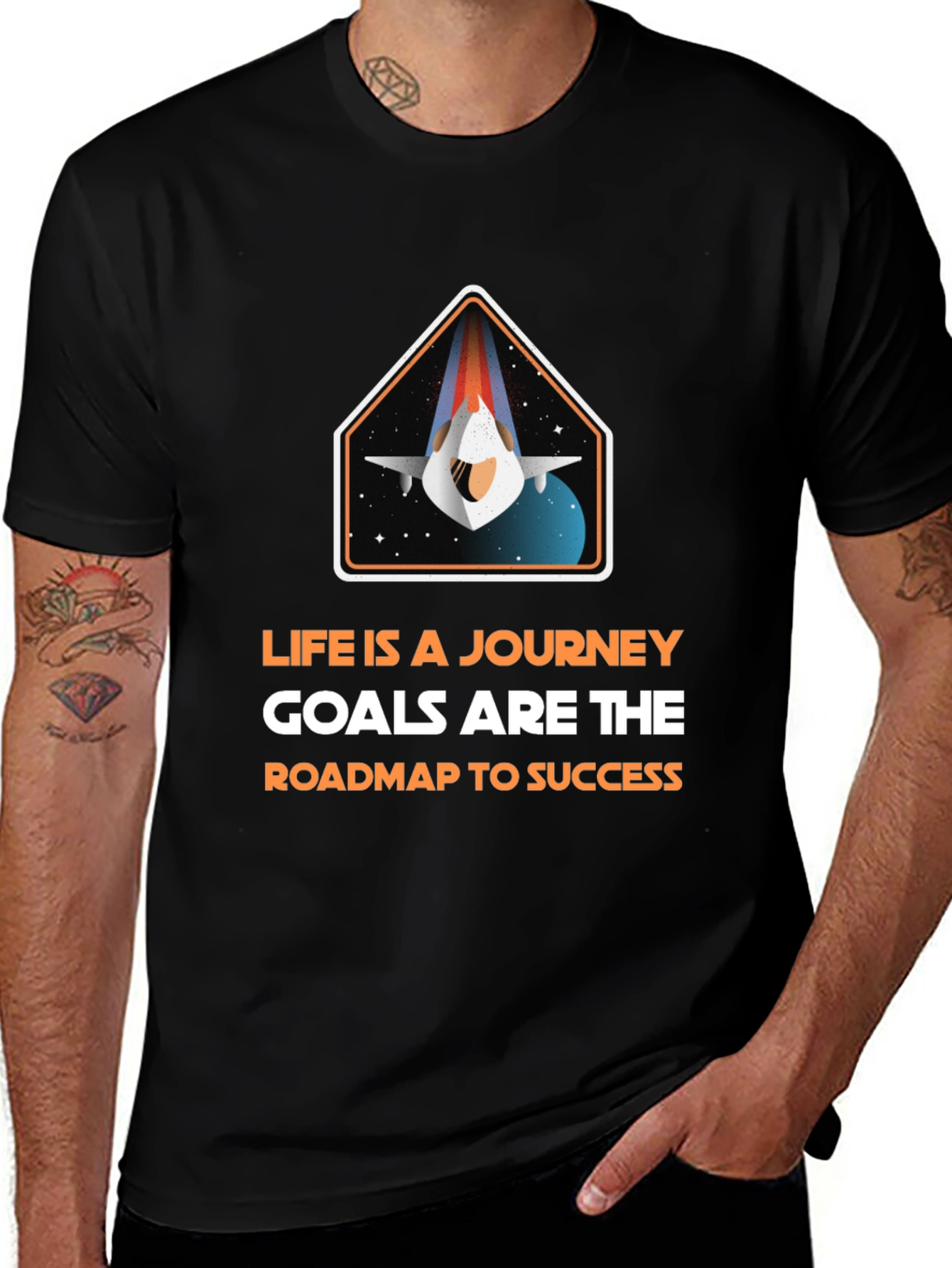 Inspirational Space Journey Graphic T-Shirt