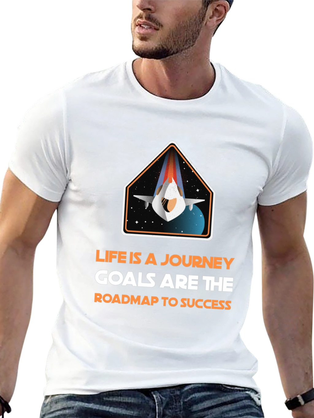 Inspirational Space Journey Graphic T-Shirt