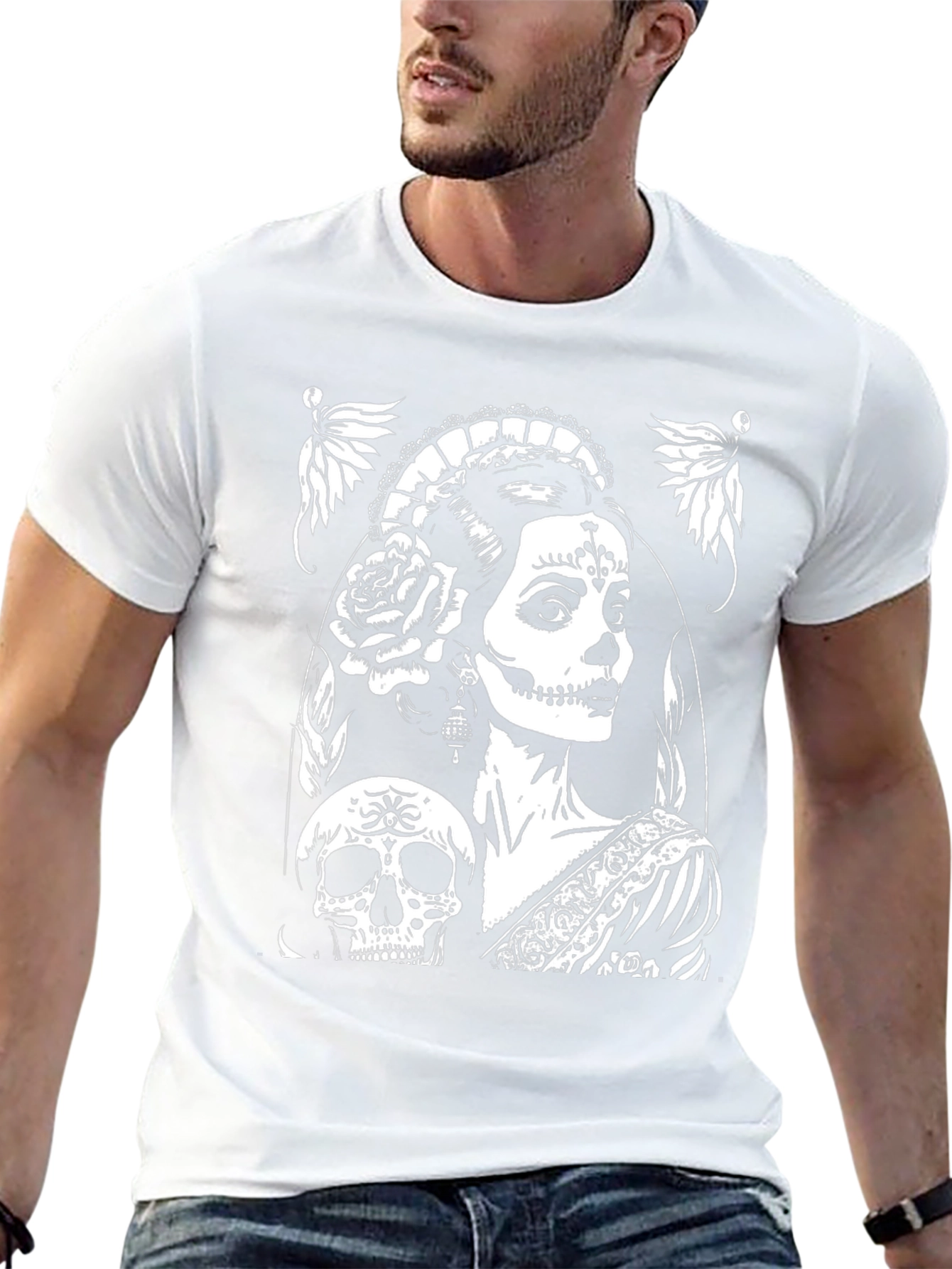 Day of the Dead T-Shirt - Skull & Lady
