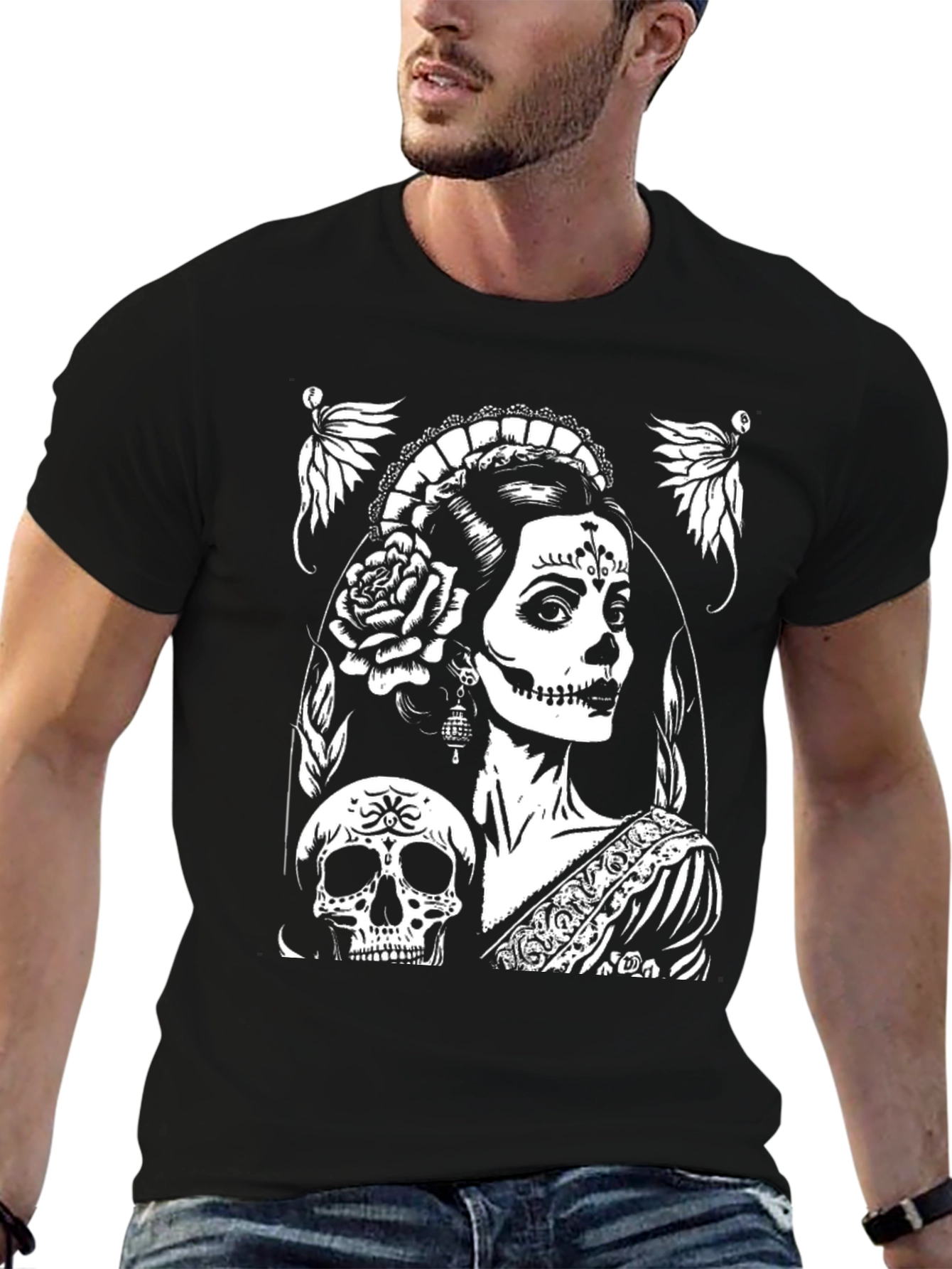 Day of the Dead T-Shirt - Skull & Lady