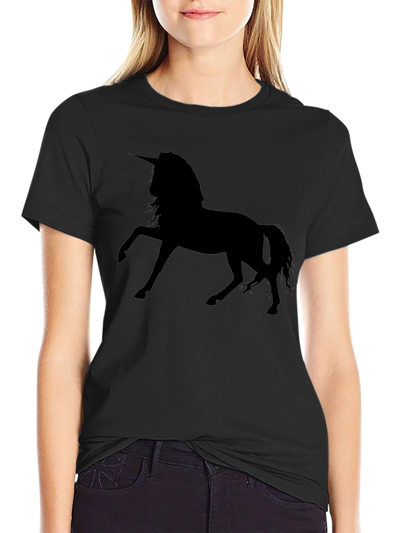 Unicorn Silhouette Black T-Shirt - Mens Graphic Tee