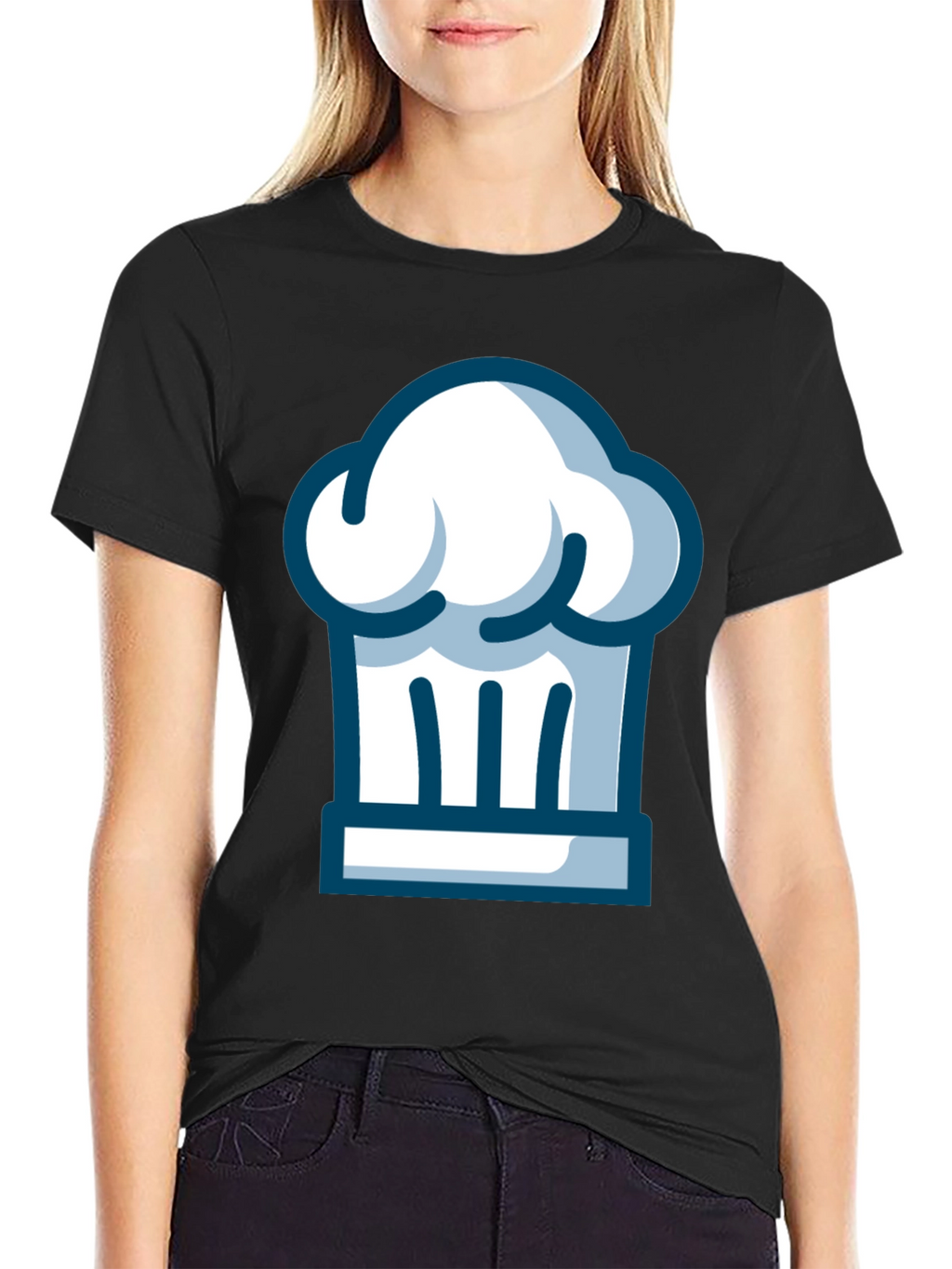 Chef Hat Graphic Tee - Black Cotton T-Shirt