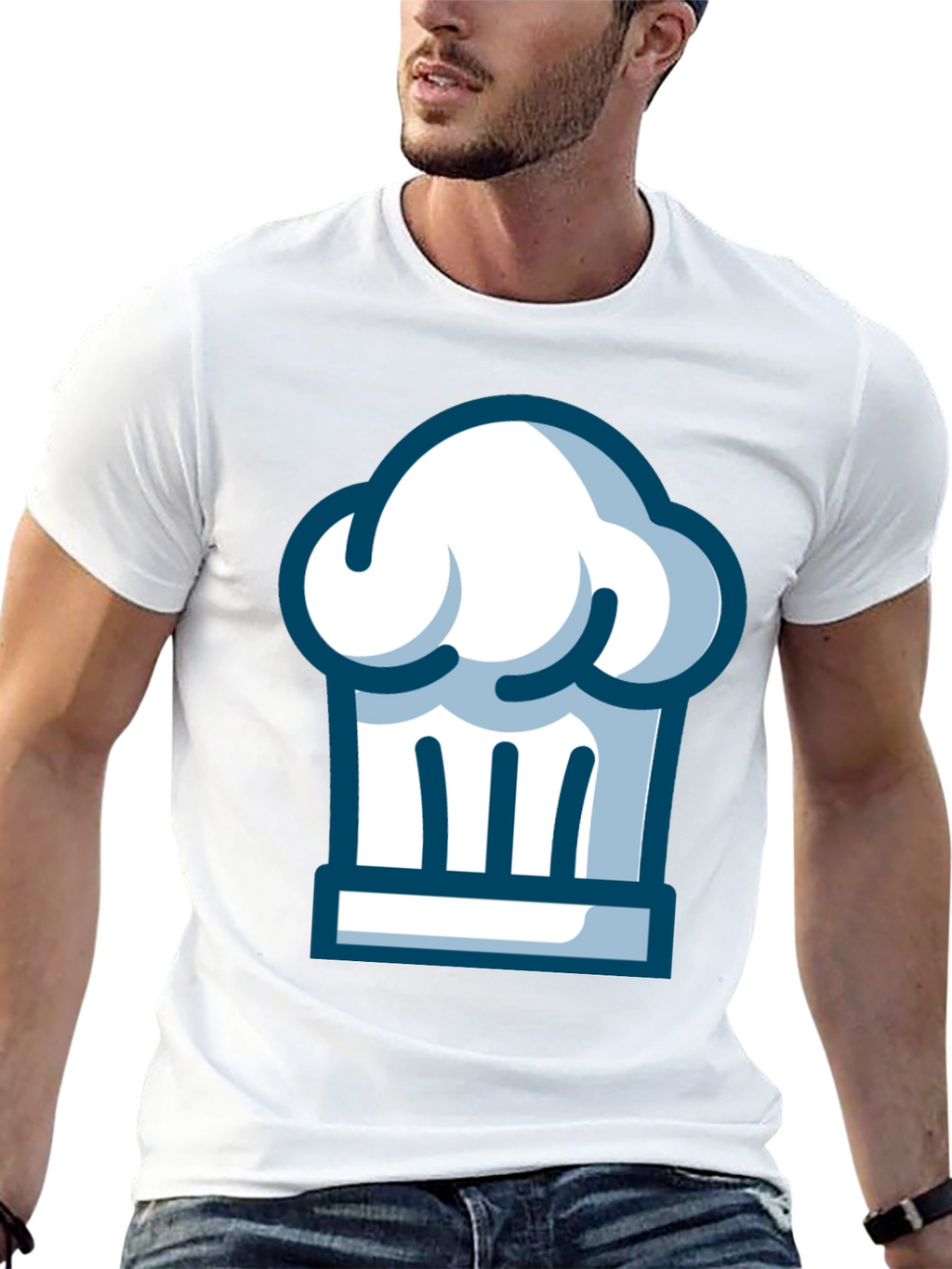 Chef Hat Graphic Tee - Black Cotton T-Shirt