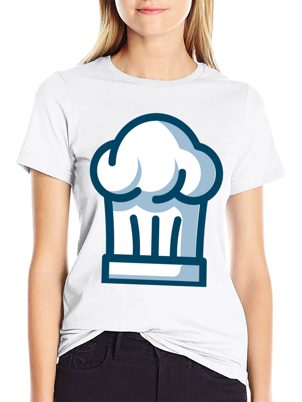 Chef Hat Graphic Tee - Black Cotton T-Shirt