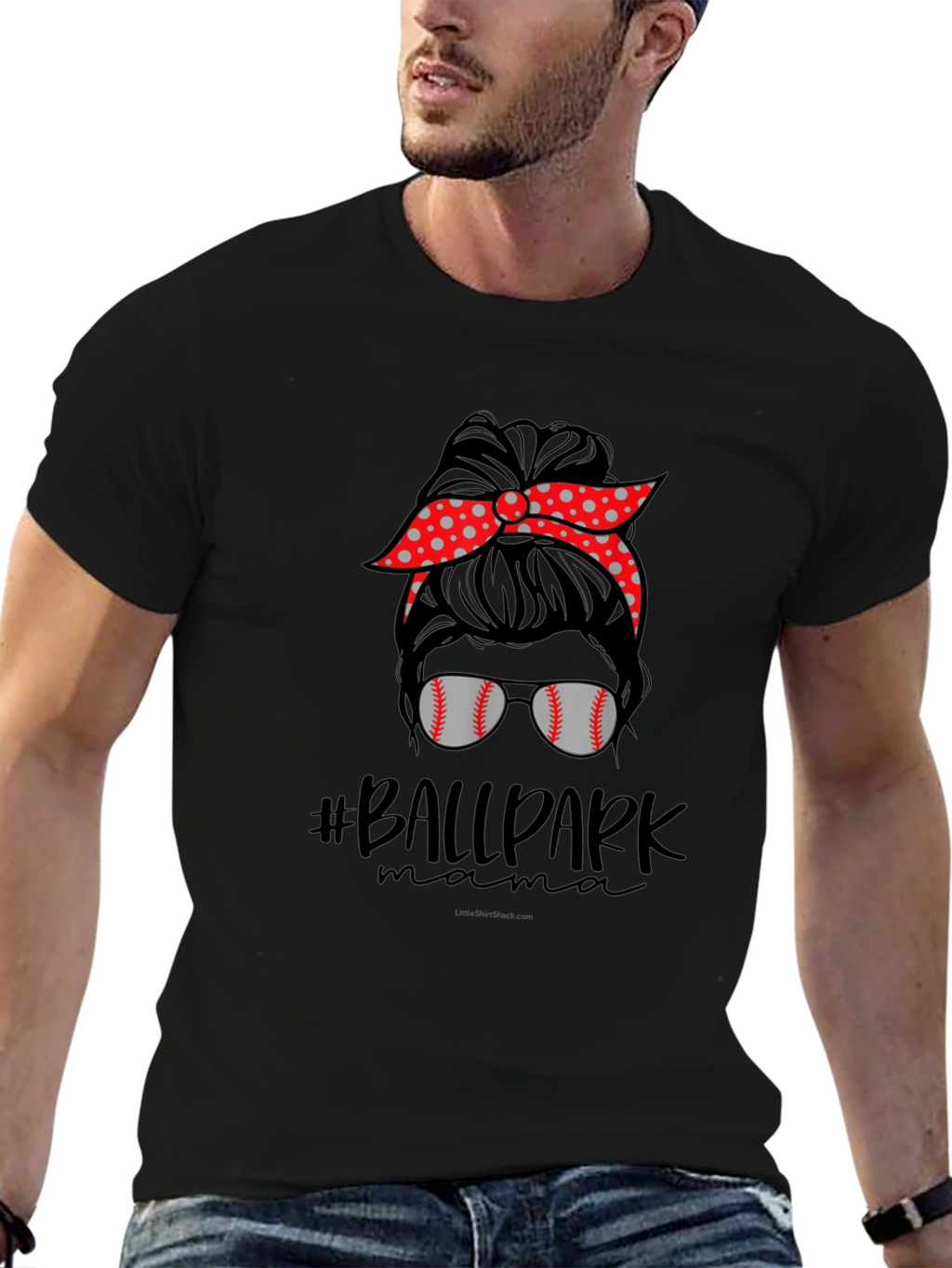 Ballpark Mama Messy Bun Baseball T-Shirt