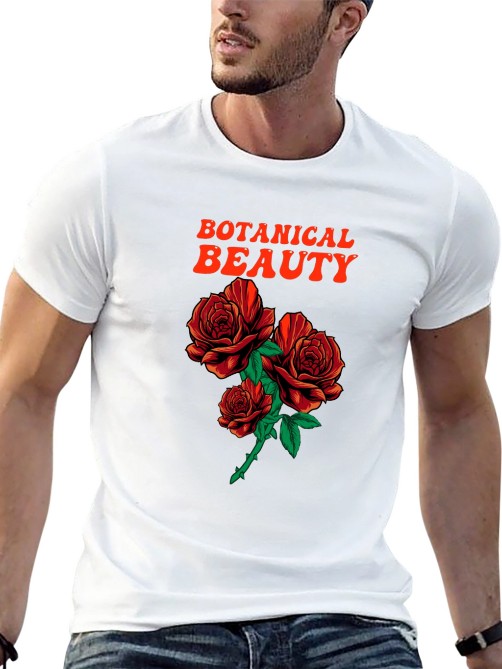 Botanical Beauty Roses Graphic T-Shirt