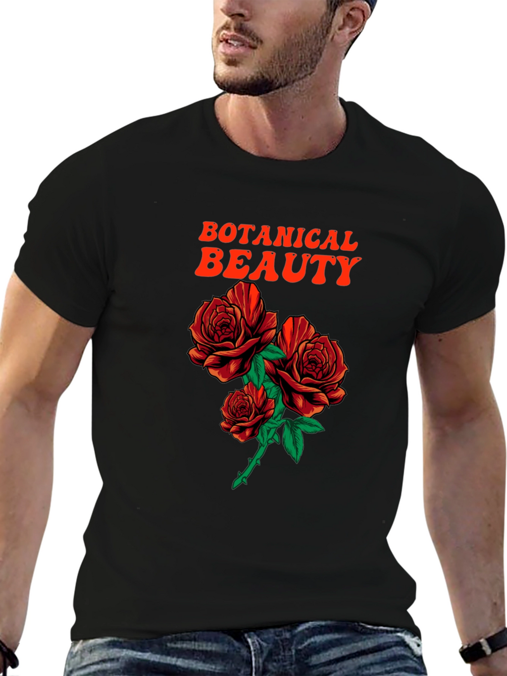 Botanical Beauty Roses Graphic T-Shirt