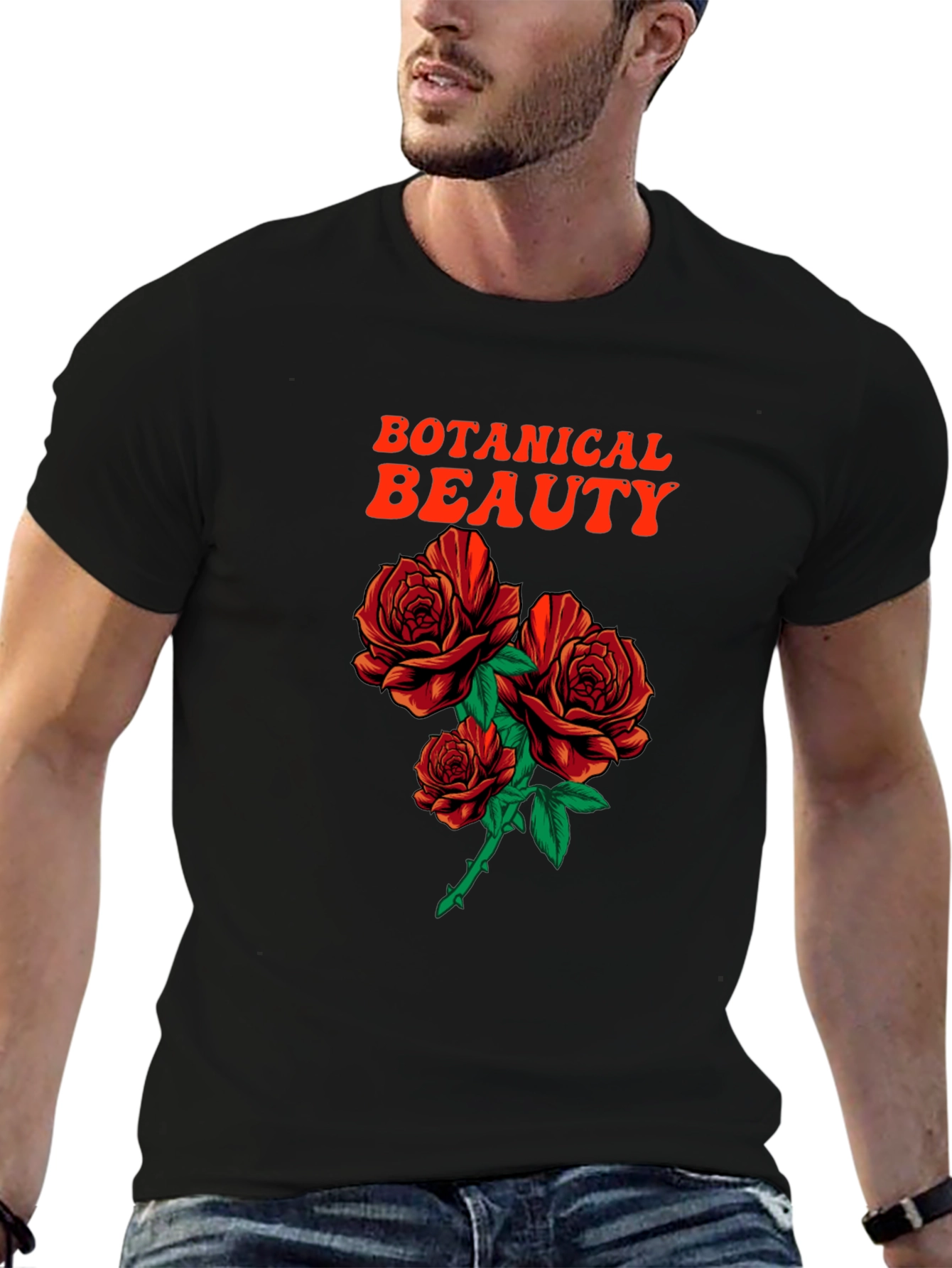 Botanical Beauty Roses Graphic T-Shirt