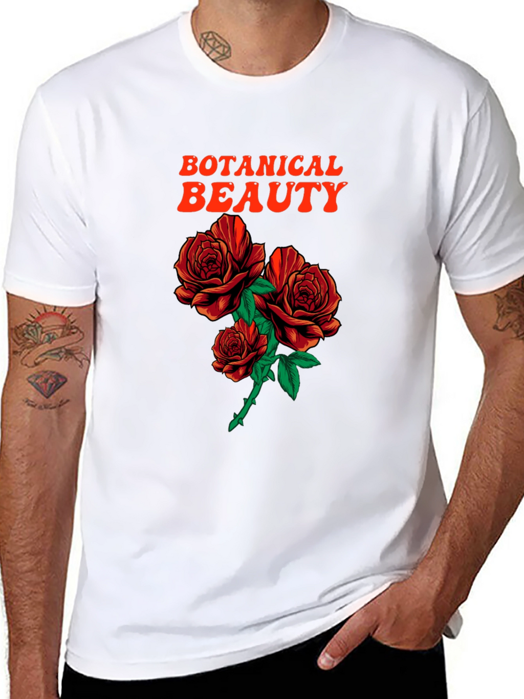 Botanical Beauty Roses Graphic T-Shirt