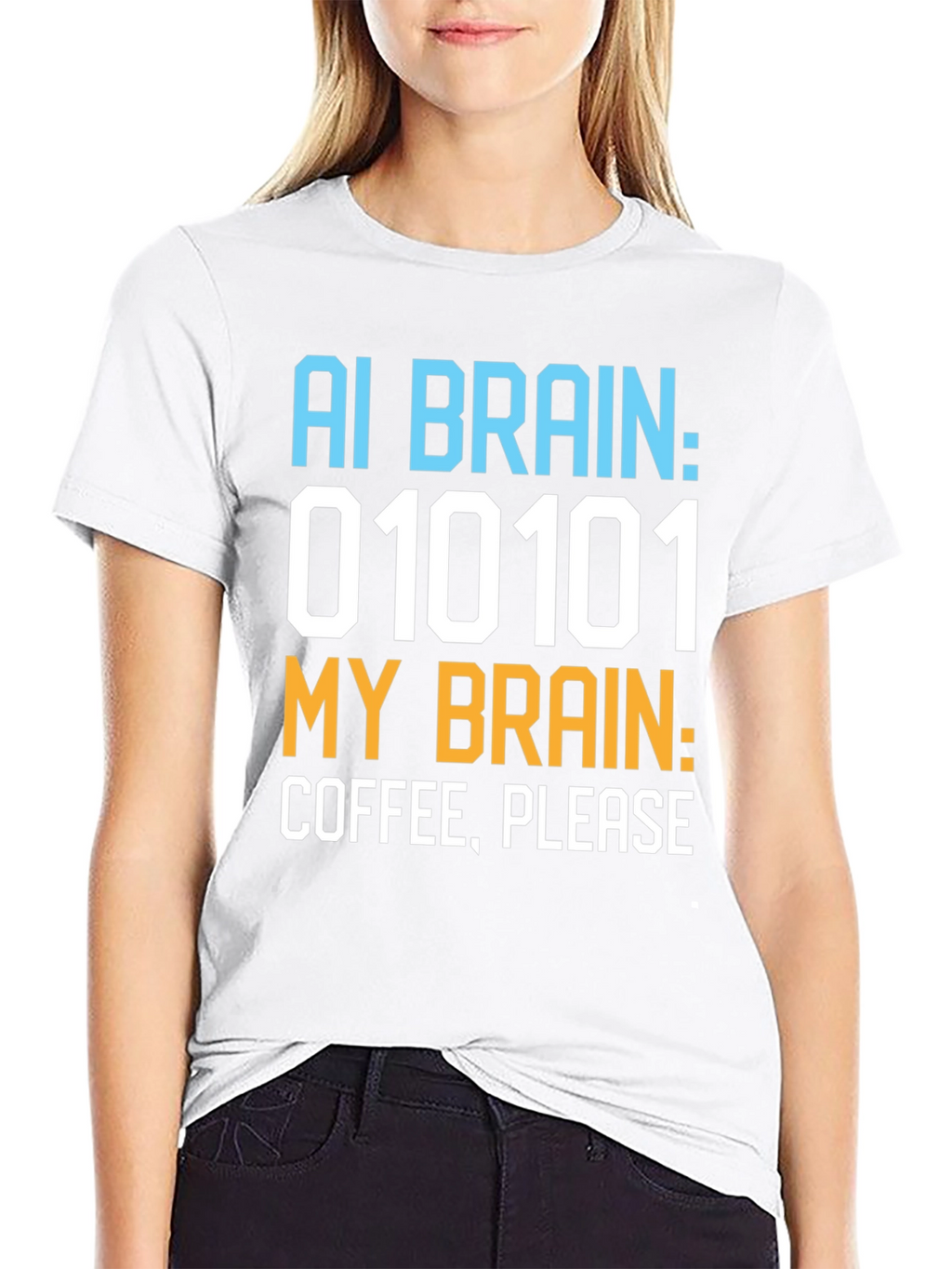 AI Brain Coffee Please Graphic T-Shirt