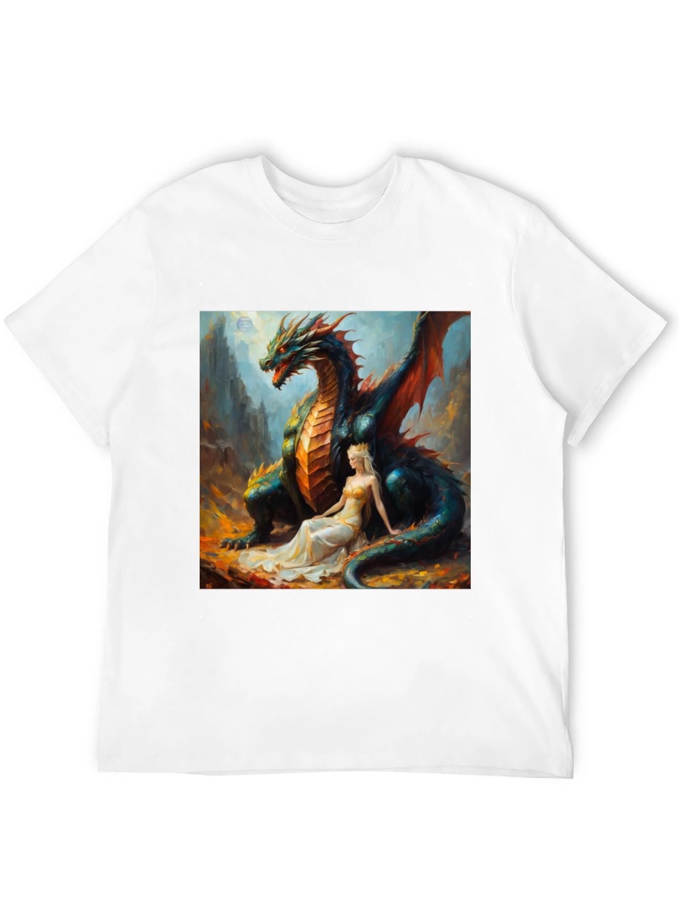 Dragon & Princess Graphic Tee - Fantasy Style