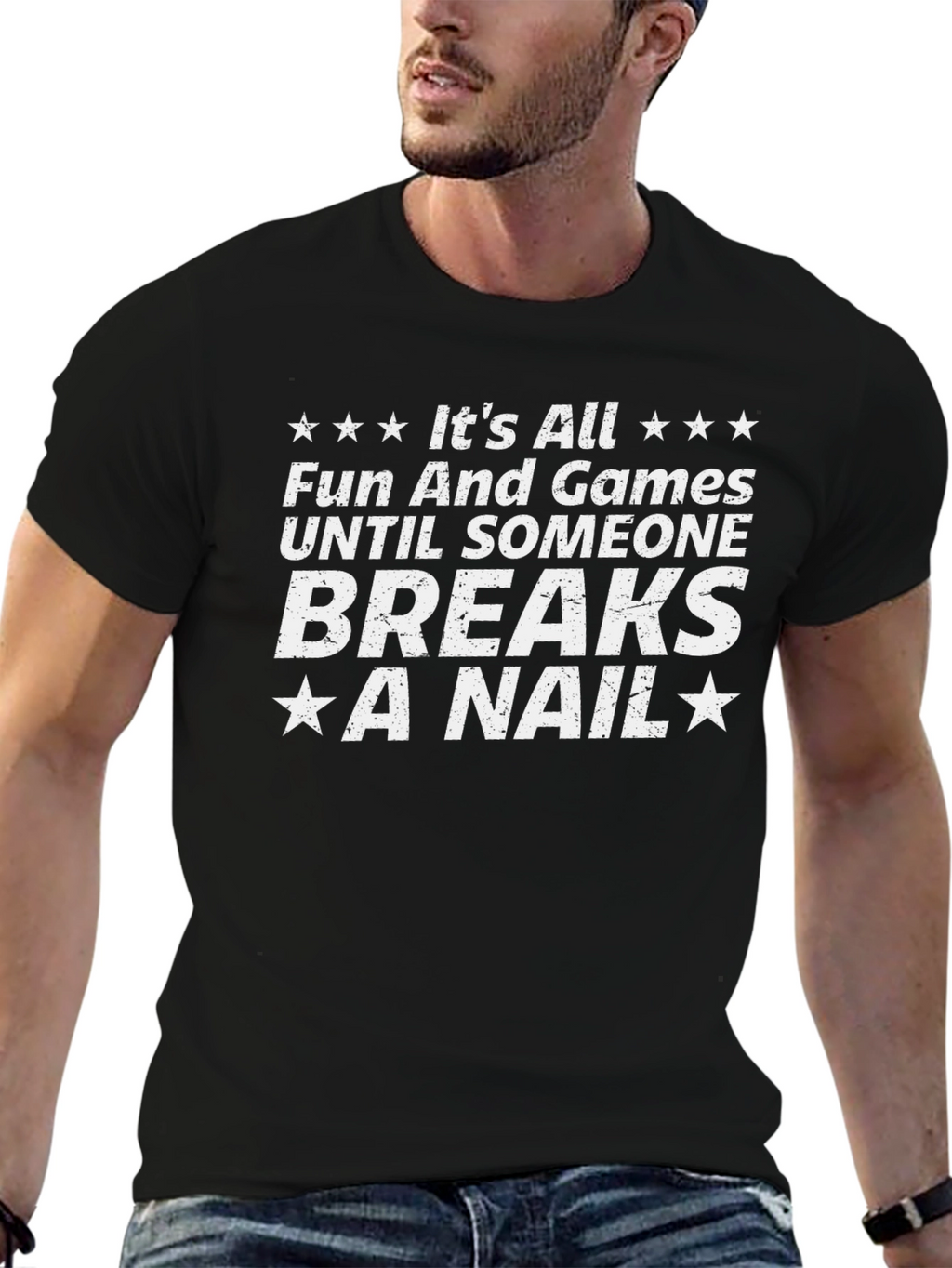 Funny Breaks a Nail Graphic T-Shirt