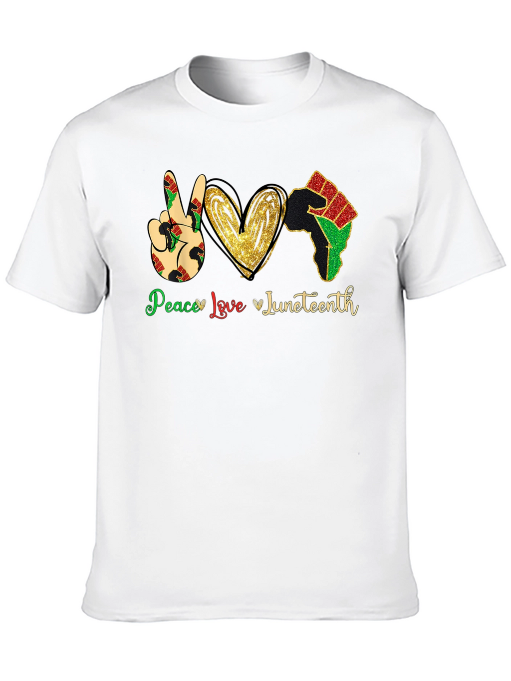 Juneteenth Peace Love Fist T-Shirt