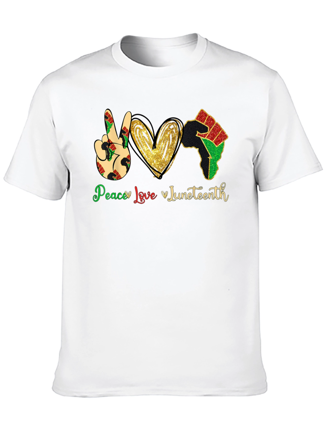 Juneteenth Peace Love Fist T-Shirt