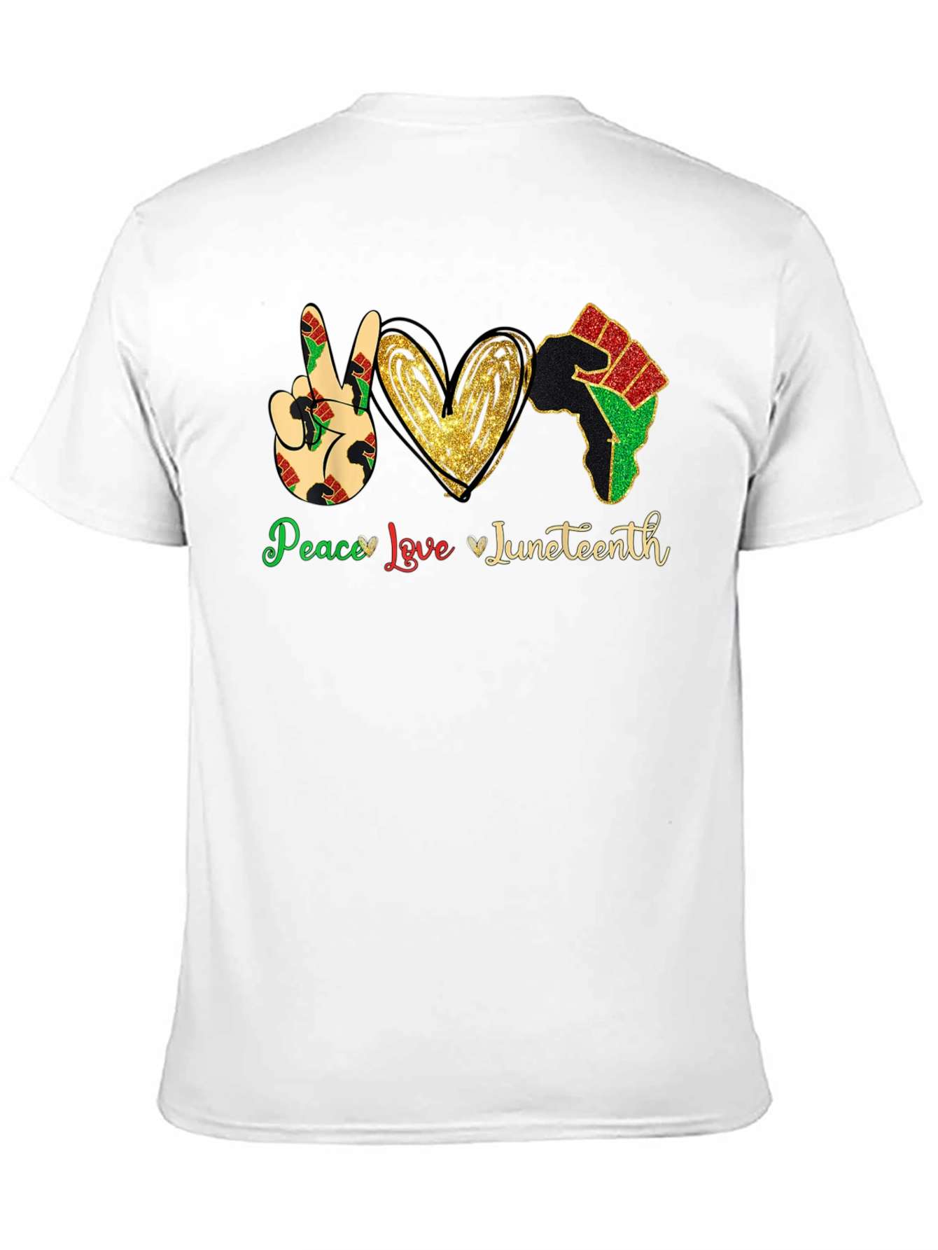 Juneteenth Peace Love Fist T-Shirt