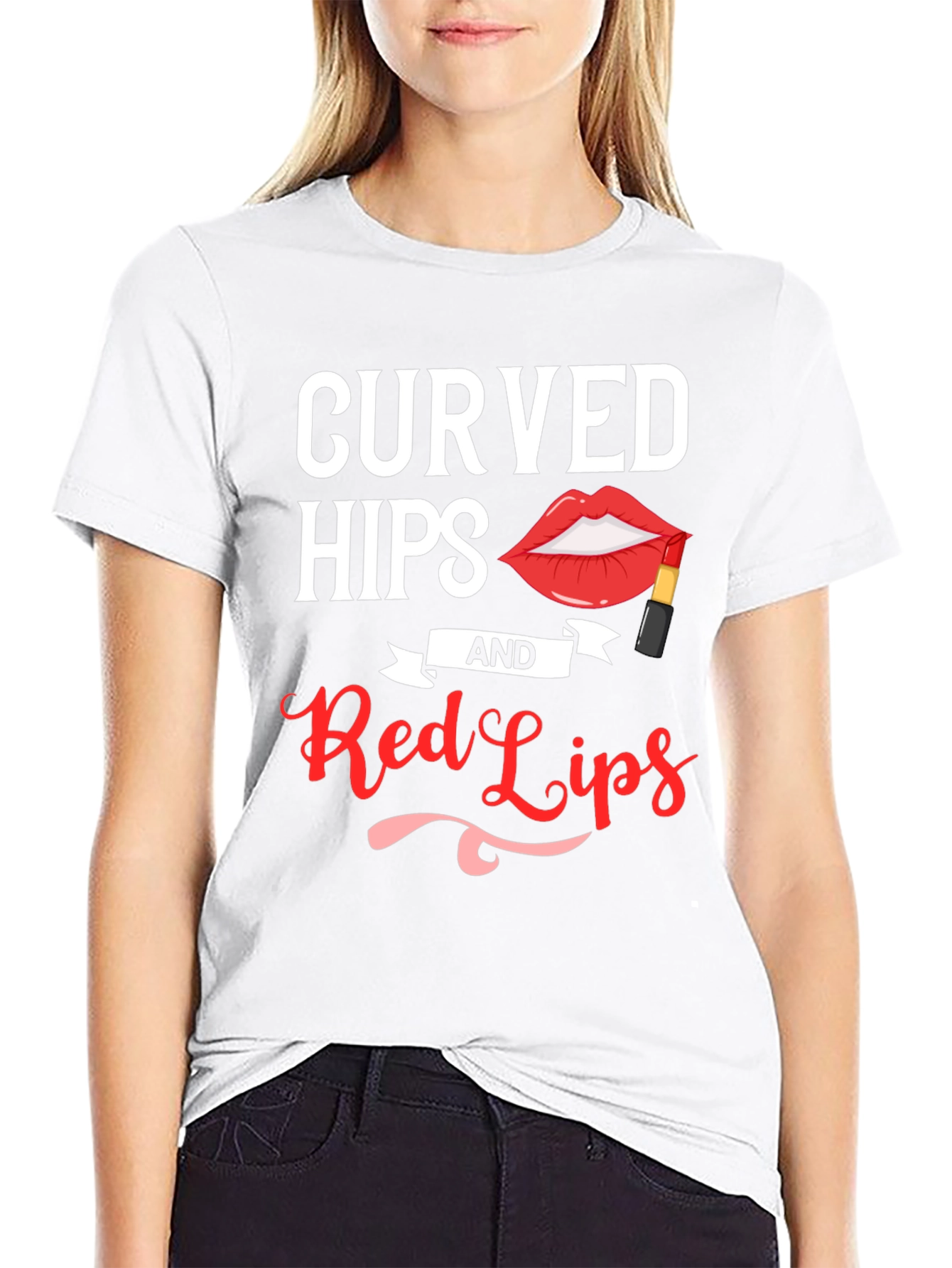 Curved Hips & Red Lips Graphic Tee - Unisex