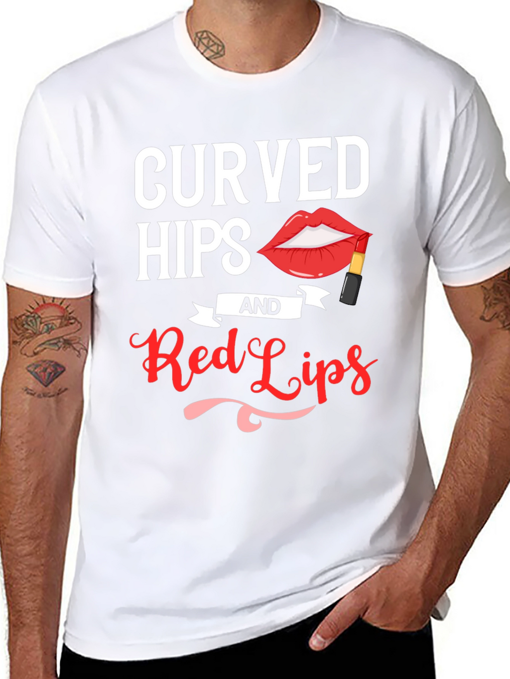 Curved Hips & Red Lips Graphic Tee - Unisex