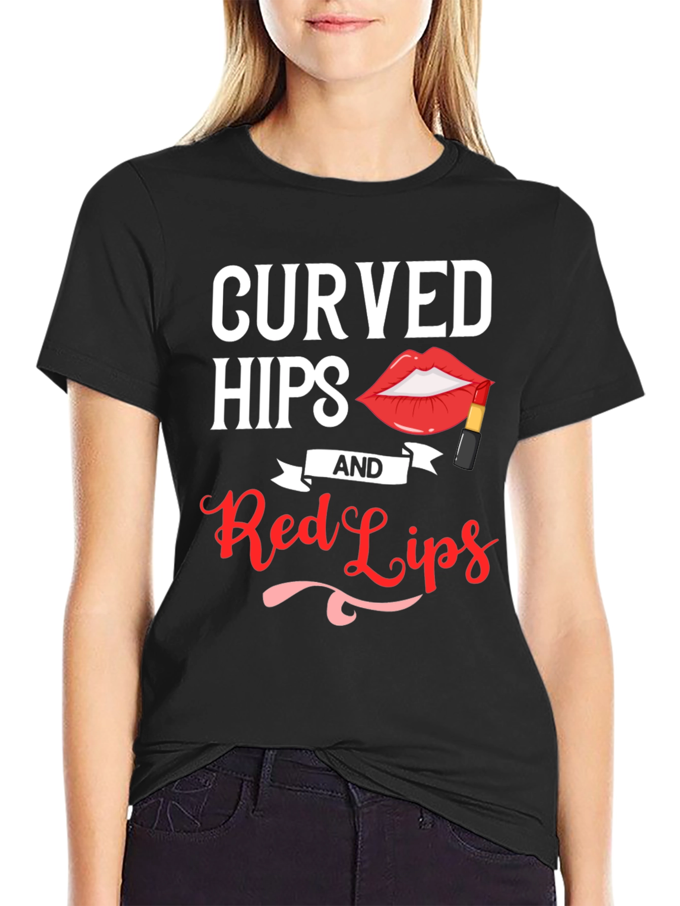 Curved Hips & Red Lips Graphic Tee - Unisex