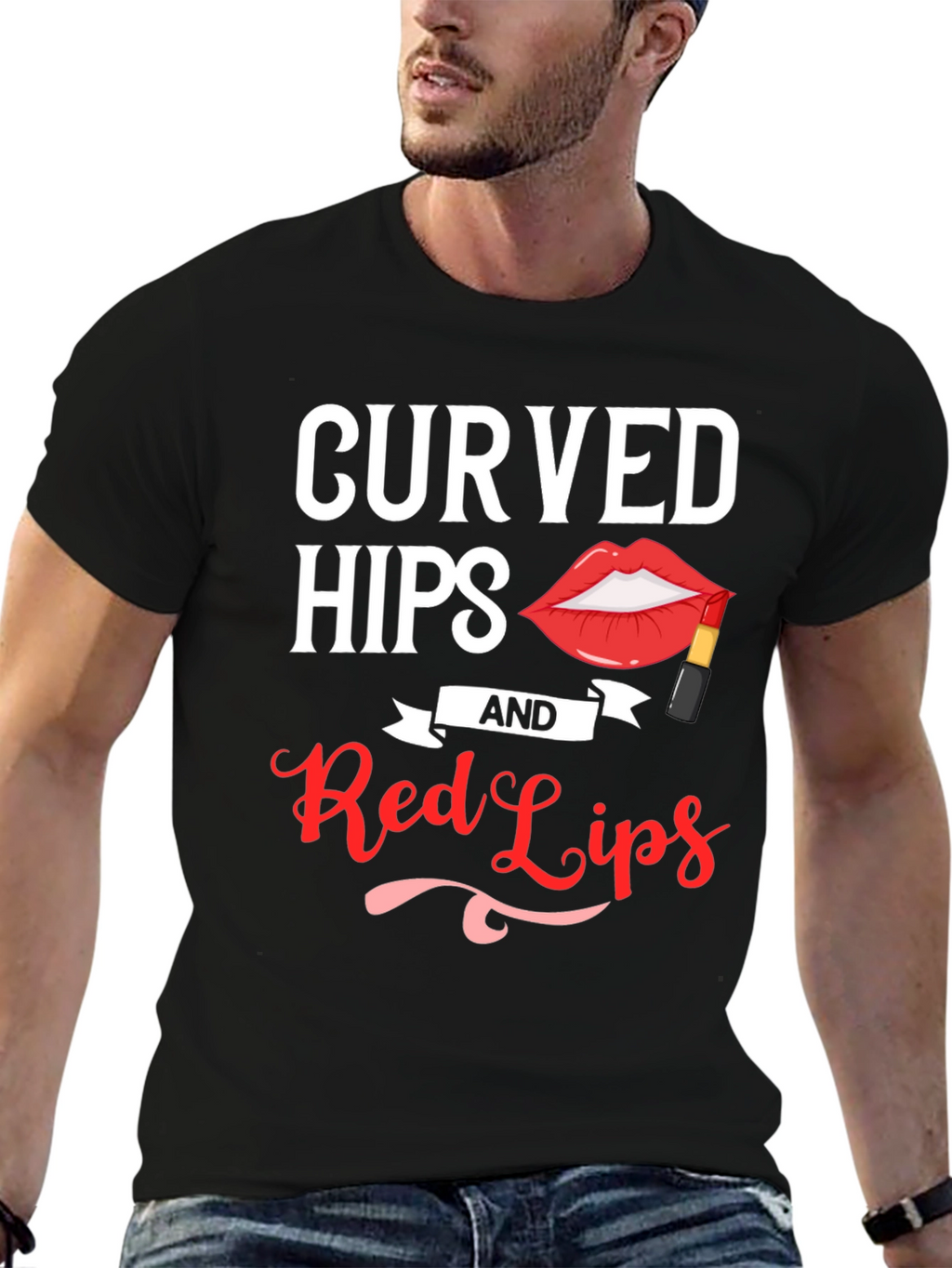 Curved Hips & Red Lips Graphic Tee - Unisex